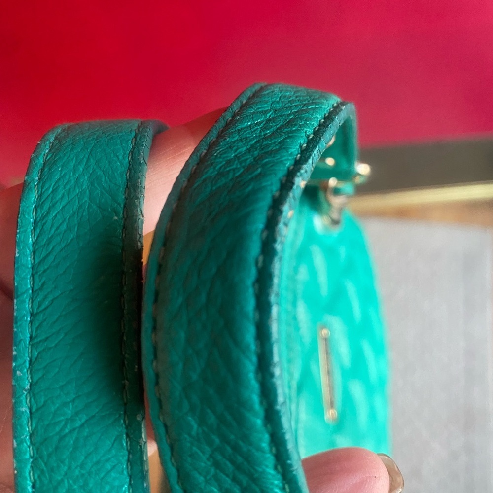Kate Spade Fun Green Small Georgina Gold Coast satchel crossbody leather quilted - Picture 8 of 16
